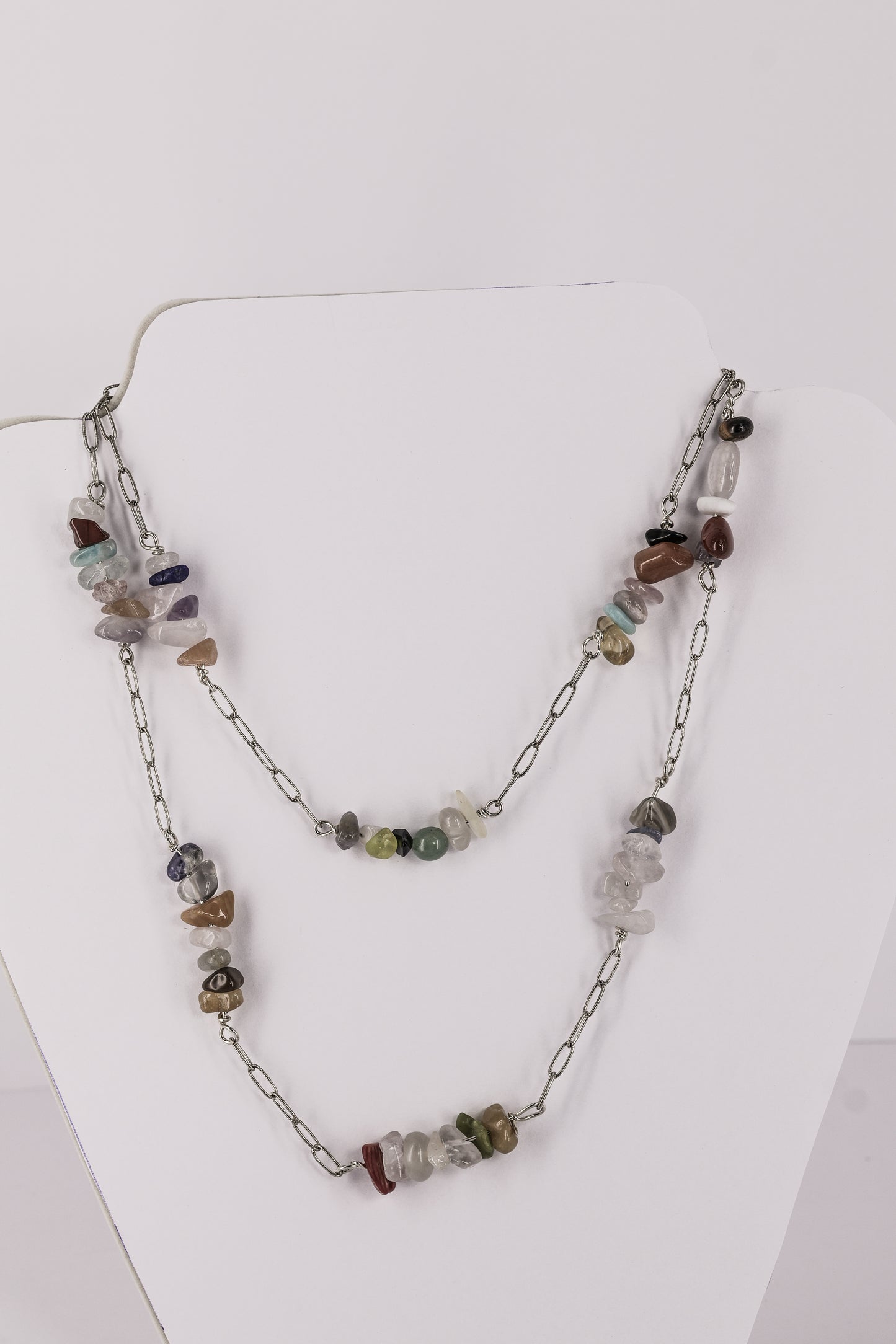 Chipped-stone sterling silver .925 necklace   31” or 93cm