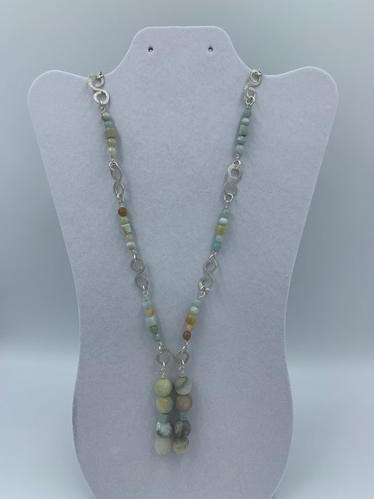Amazonite sterling silver .925 necklace   24” or 60 cm