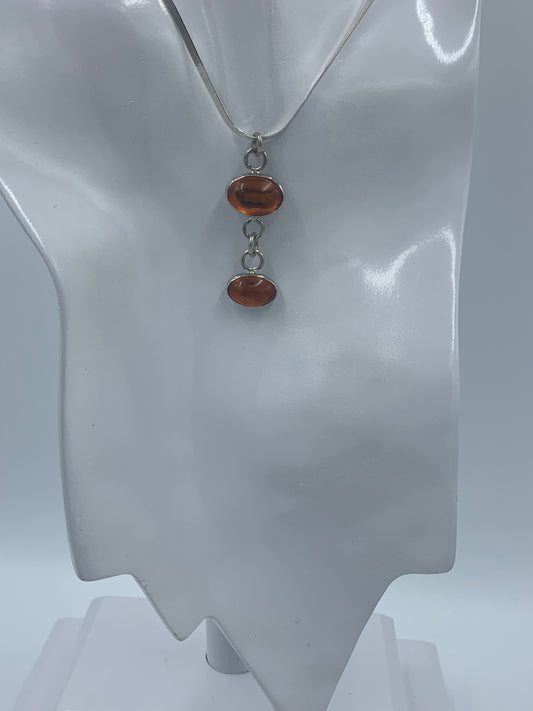 Amber set in sterling silver .925 (Pendant only)  16.66mm x 40.23mm