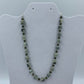 Rutilated stone with dark olive crystal sterling silver .925 necklace  17” or 45cm