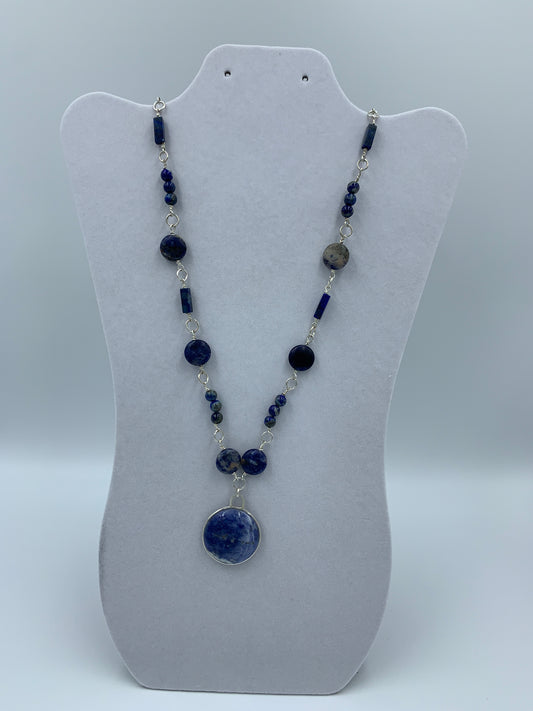 Sodality stone sterling silver .925 necklace  18” or 45cm
