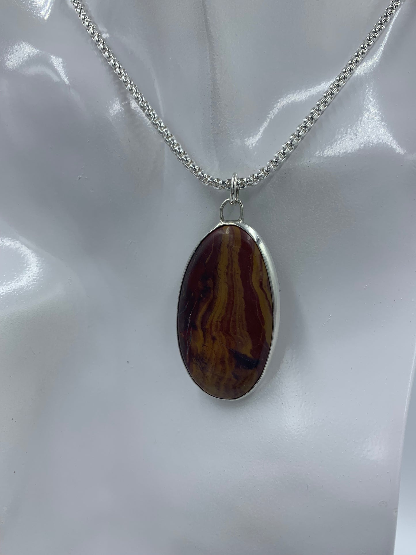 Mookaite Australian Jasper stone set in sterling silver .925 (Pendant only)   28.59mm x 49.42mm