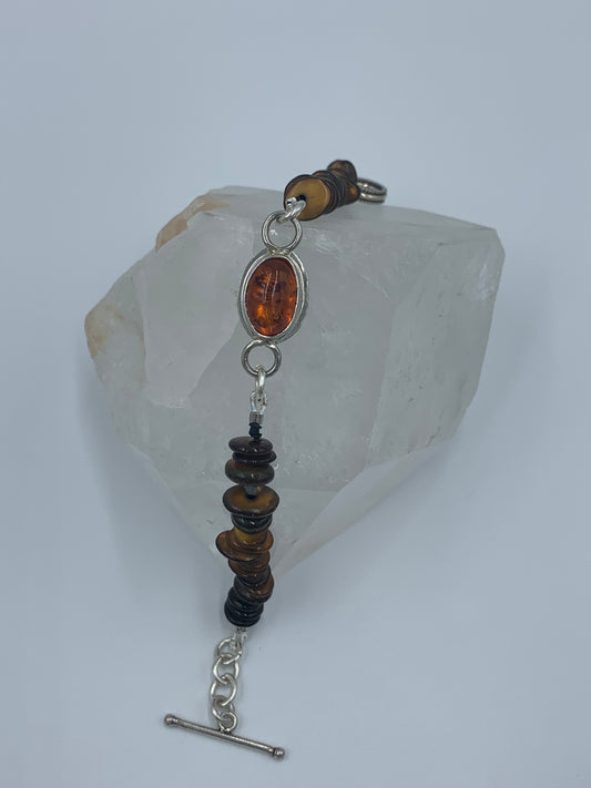 Amber and sterling silver .925